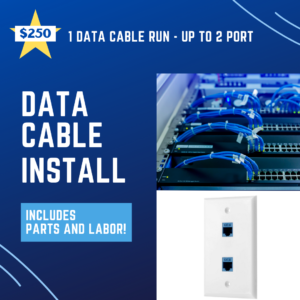 Let us take care of your data cabling project. We can connect multiple devices such as PCs, printers and more!
